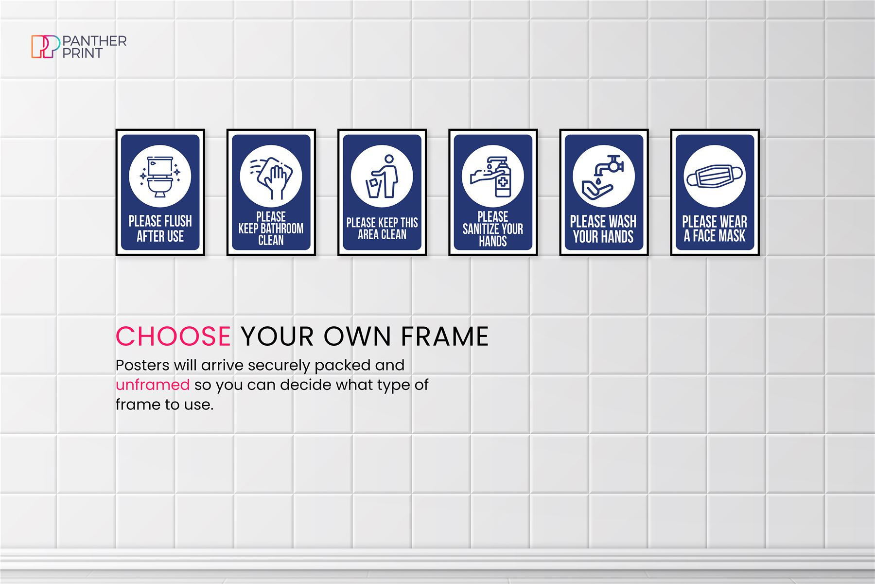 Business Set of 6 A3 Posters Proper Hygiene