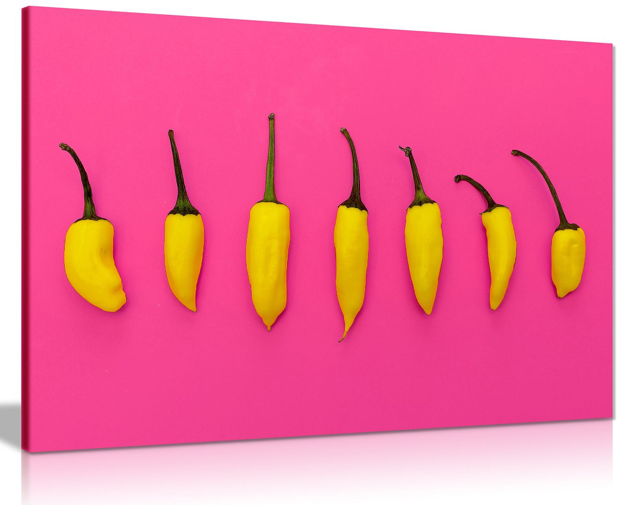 Pink Abstract Contemporary Chillies Kitchen Canvas
