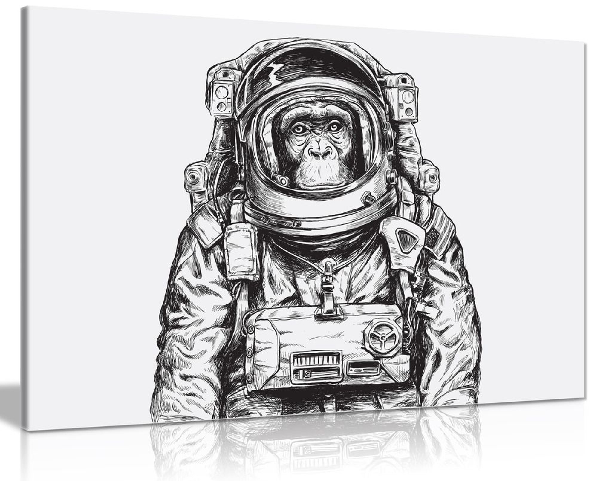 Modern Contemporary Pop Art Space Monkey Canvas