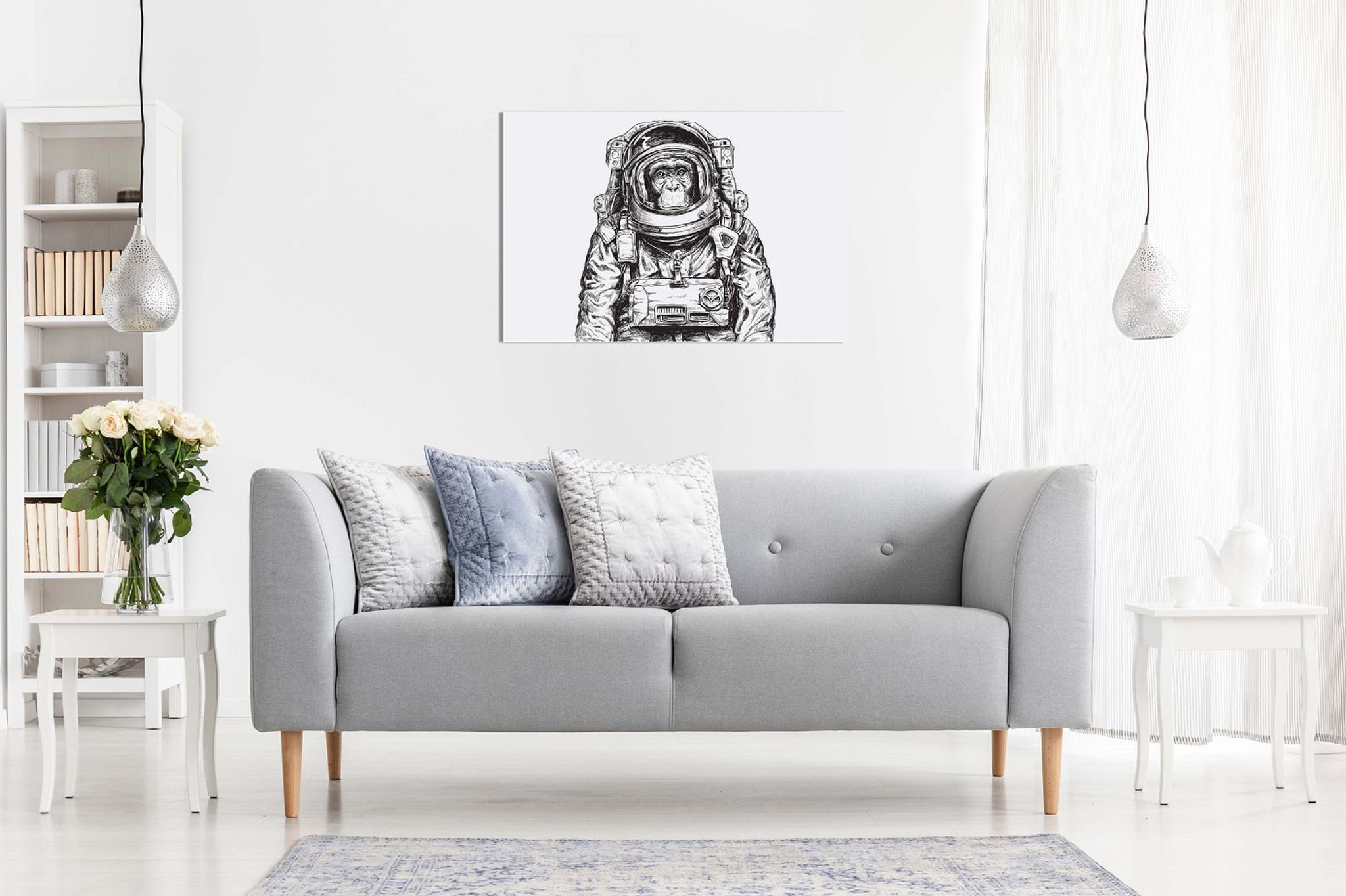 Modern Contemporary Pop Art Space Monkey Canvas