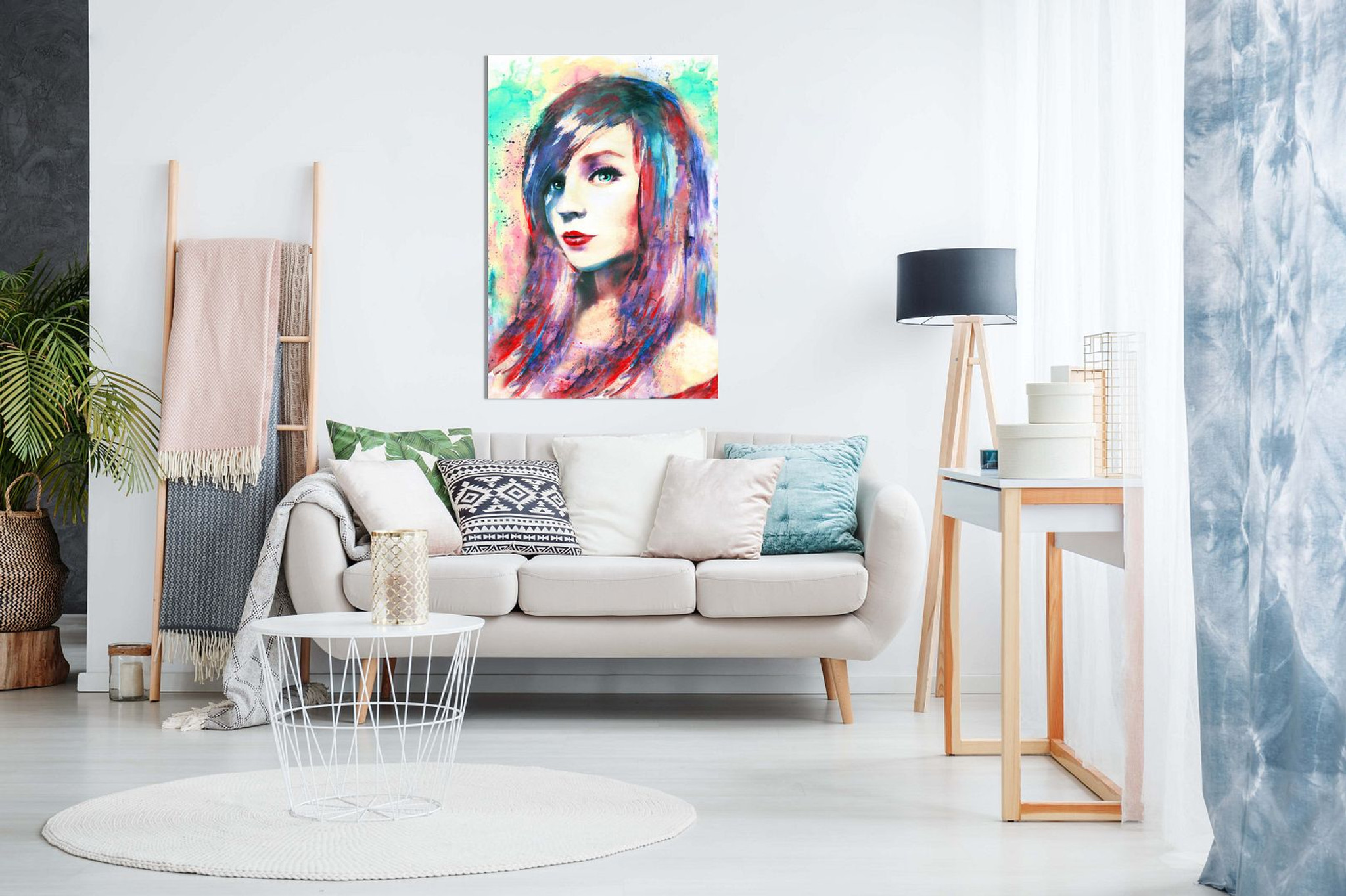 Modern Watercolour Beautiful Woman Canvas