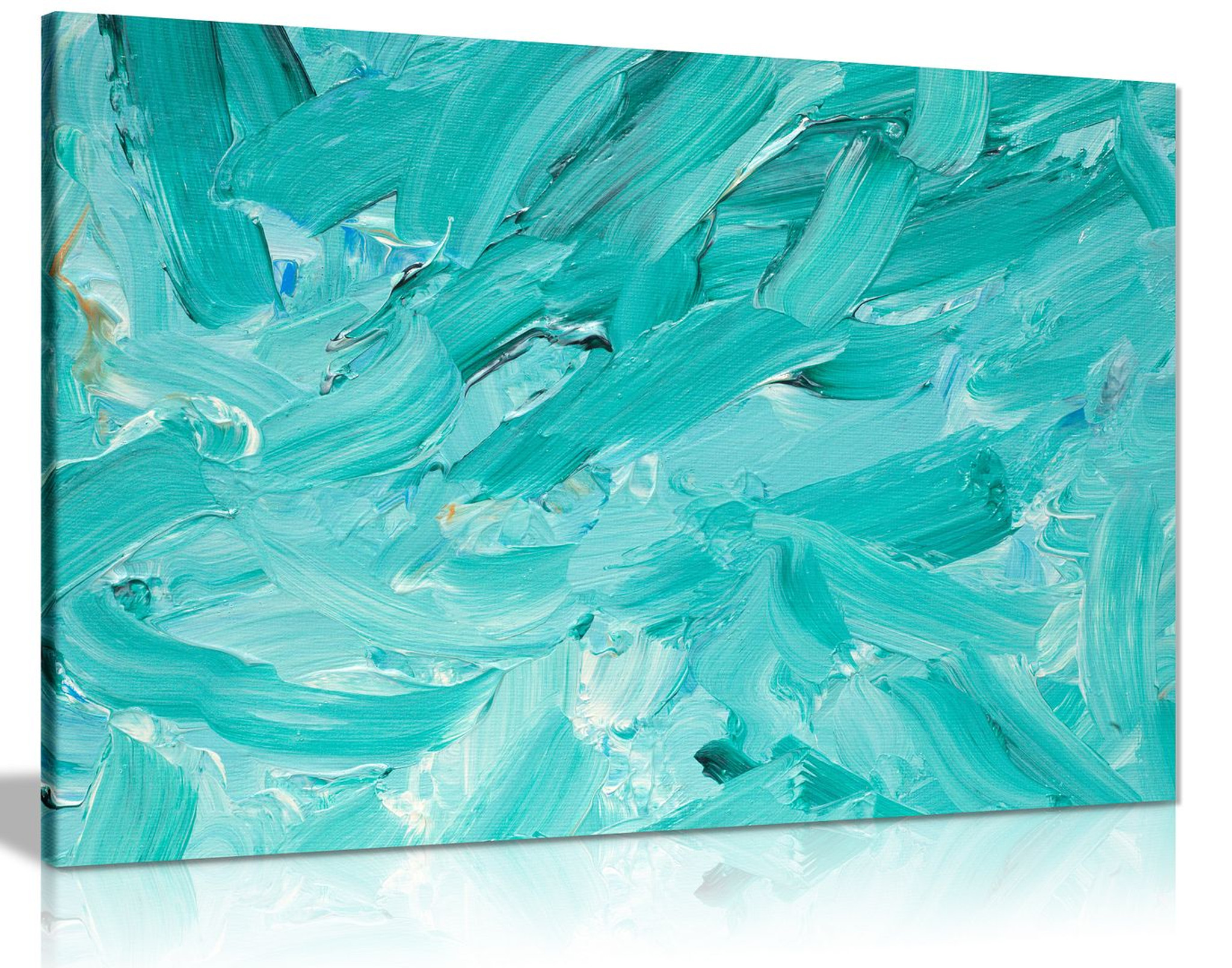 Teal Acrylic Painting Reproduction Canvas
