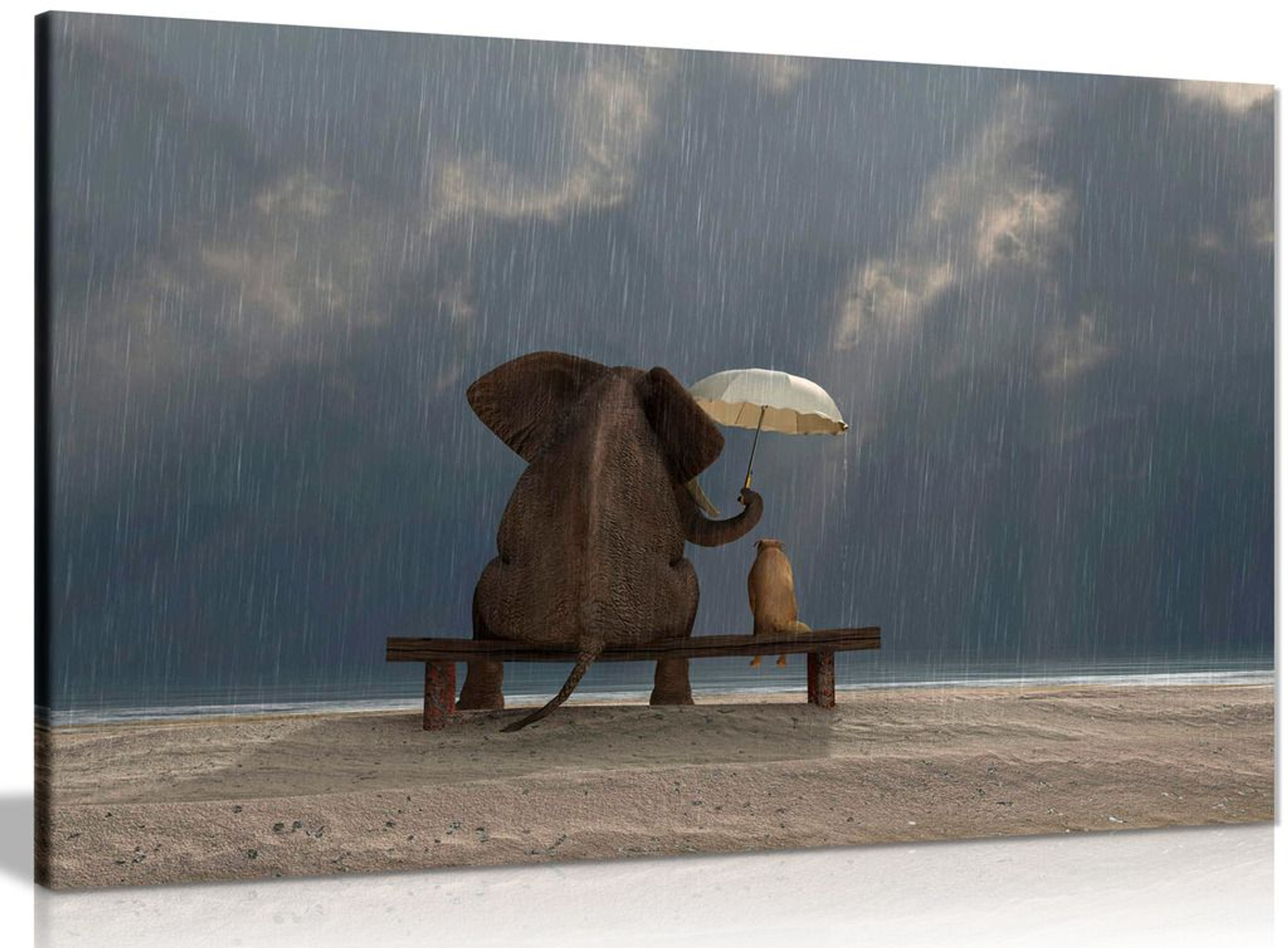 Elephant & Dog Wall Decor Home Decoration Canvas