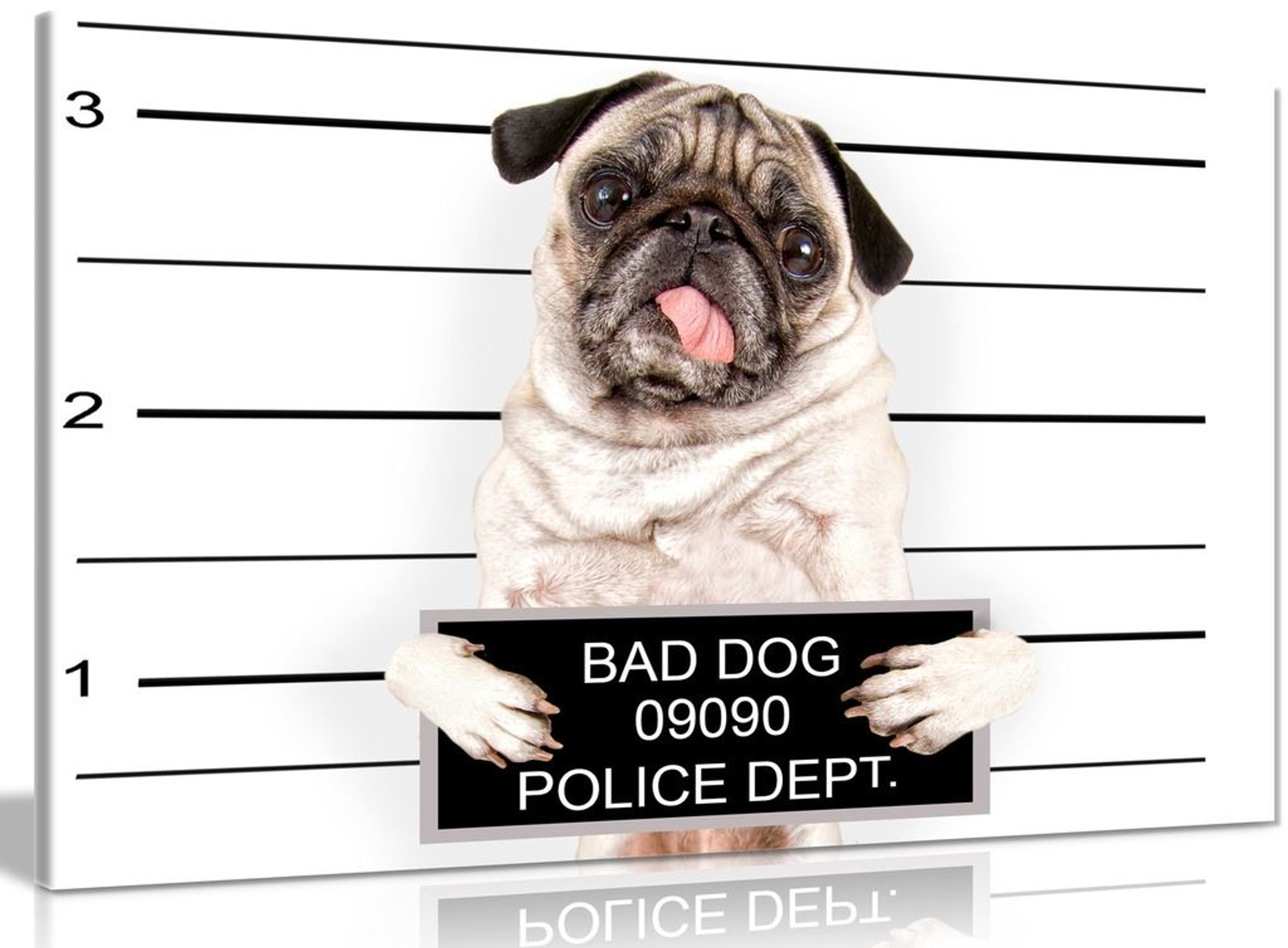 Pug Bad Dog Canvas