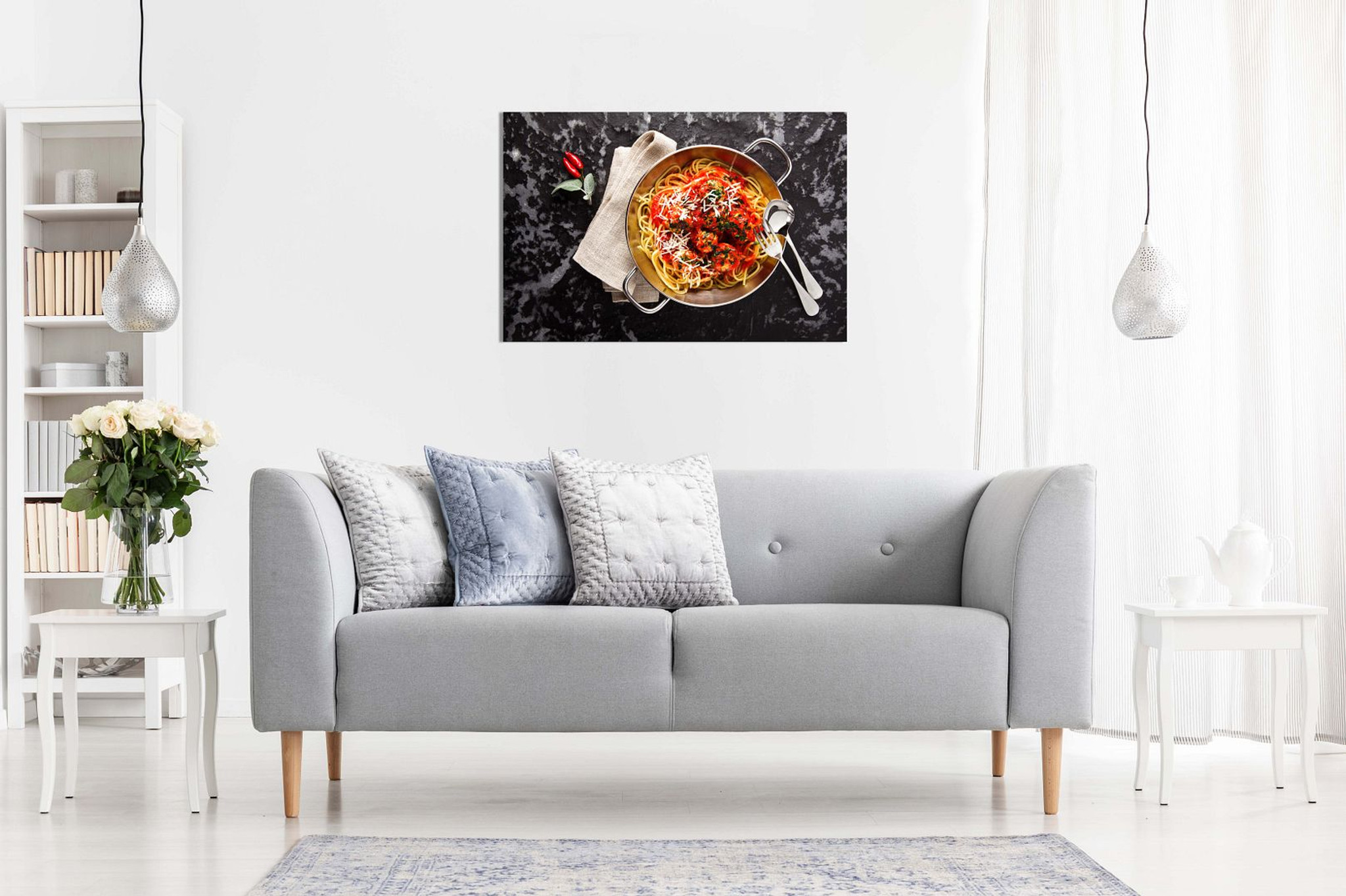 Restaurant Decor Tasty Italian Spaghetti Canvas