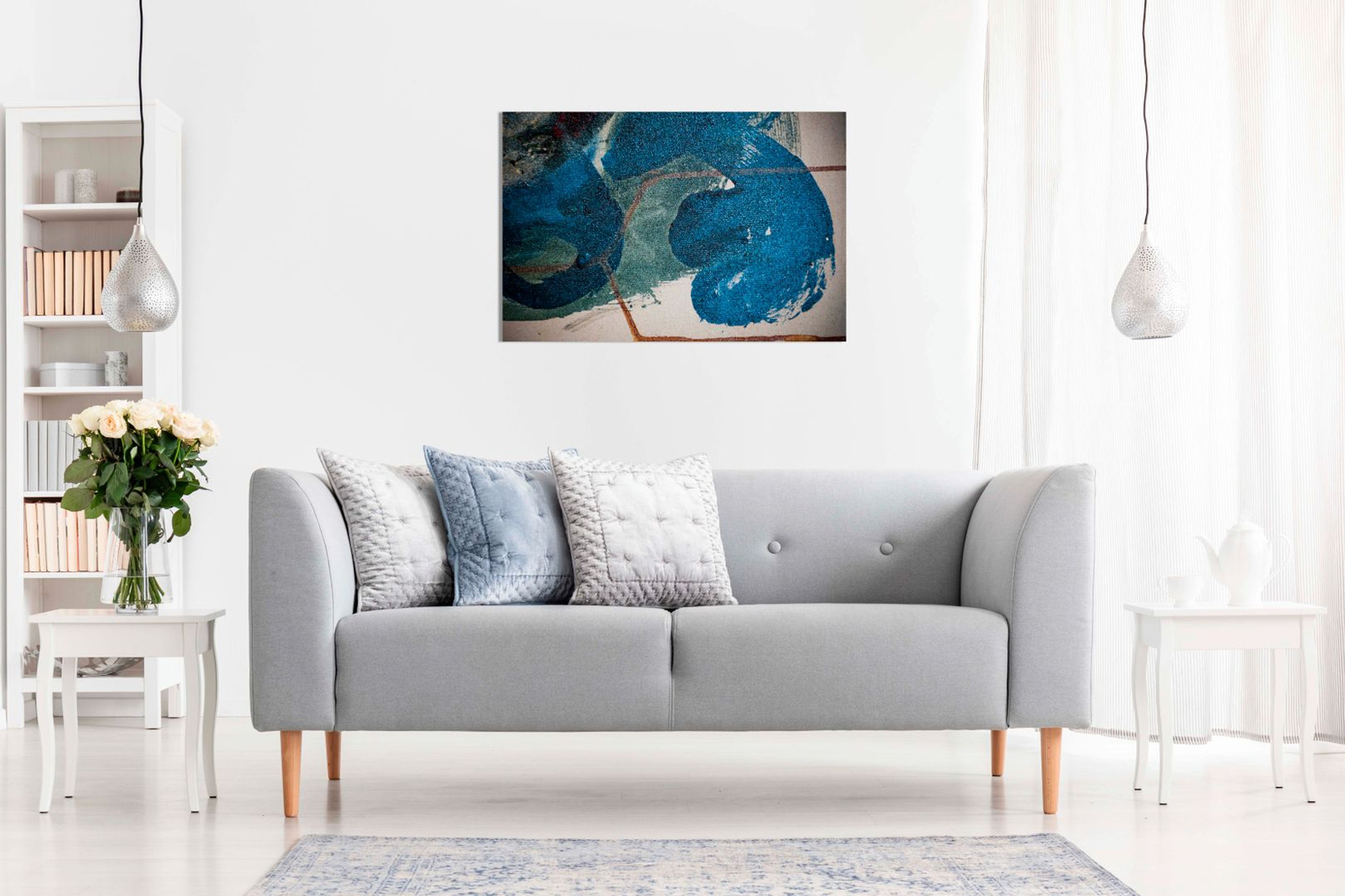 Abstract Blue Art Canvas