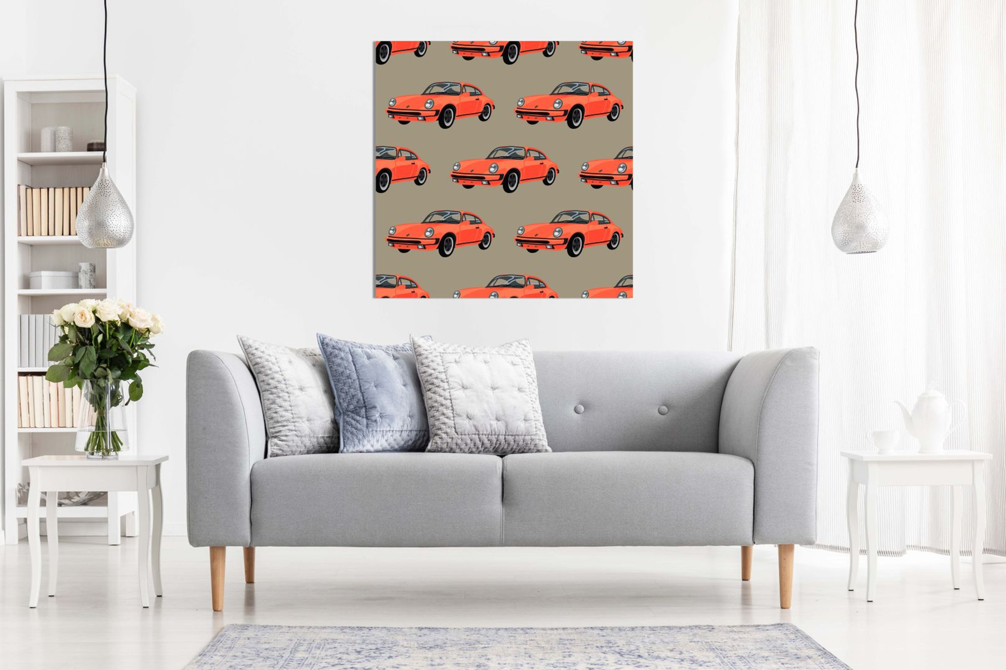 Retro Porsche 911 Car Modern Popart Canvas