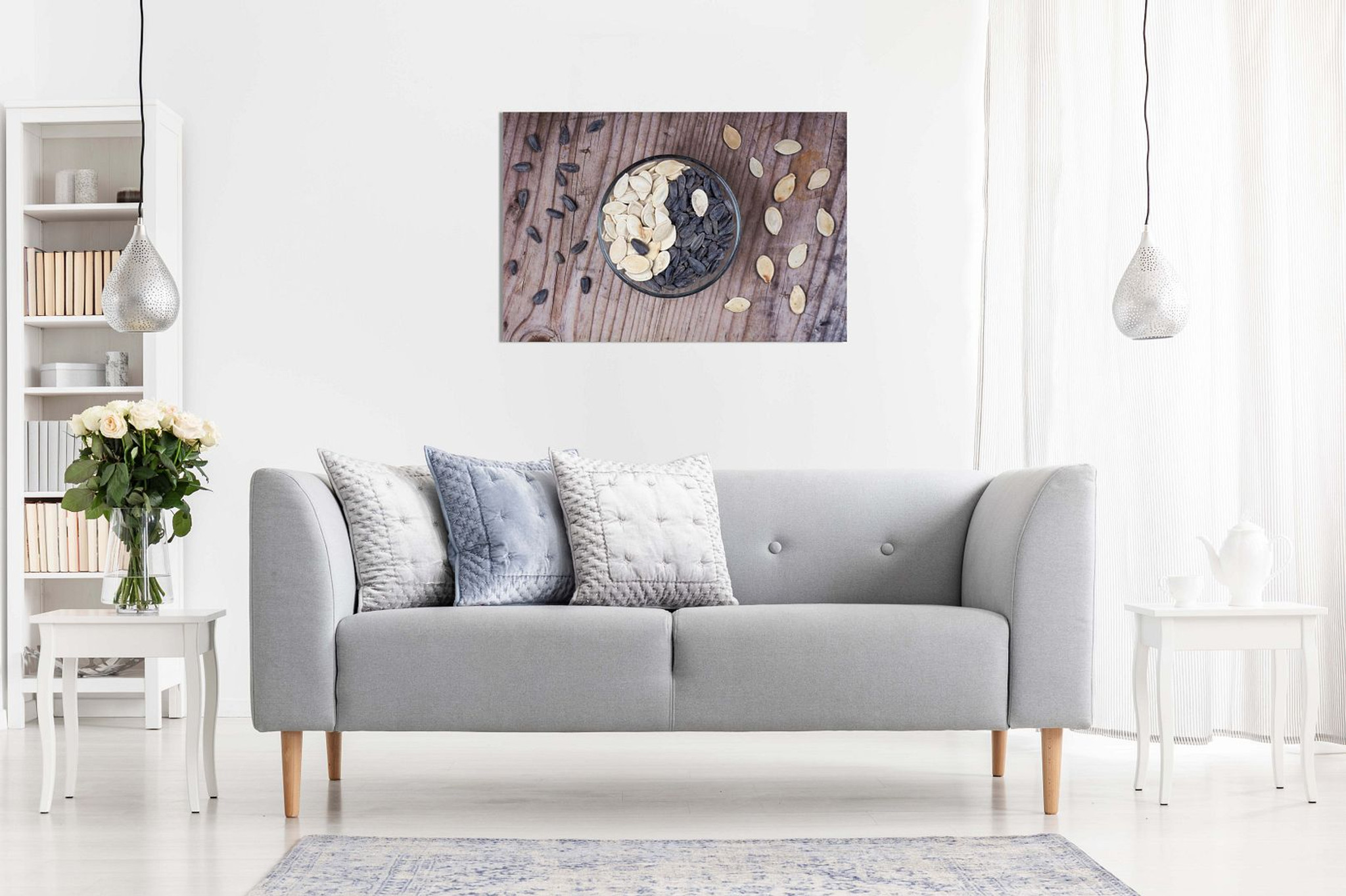 Kitchen Wall Art Ying Yang Seeds Canvas