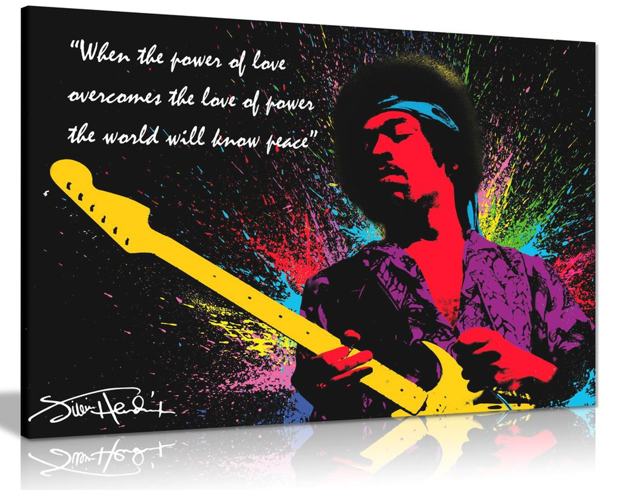 Jimi Hendrix Quote Colour Splash Canvas