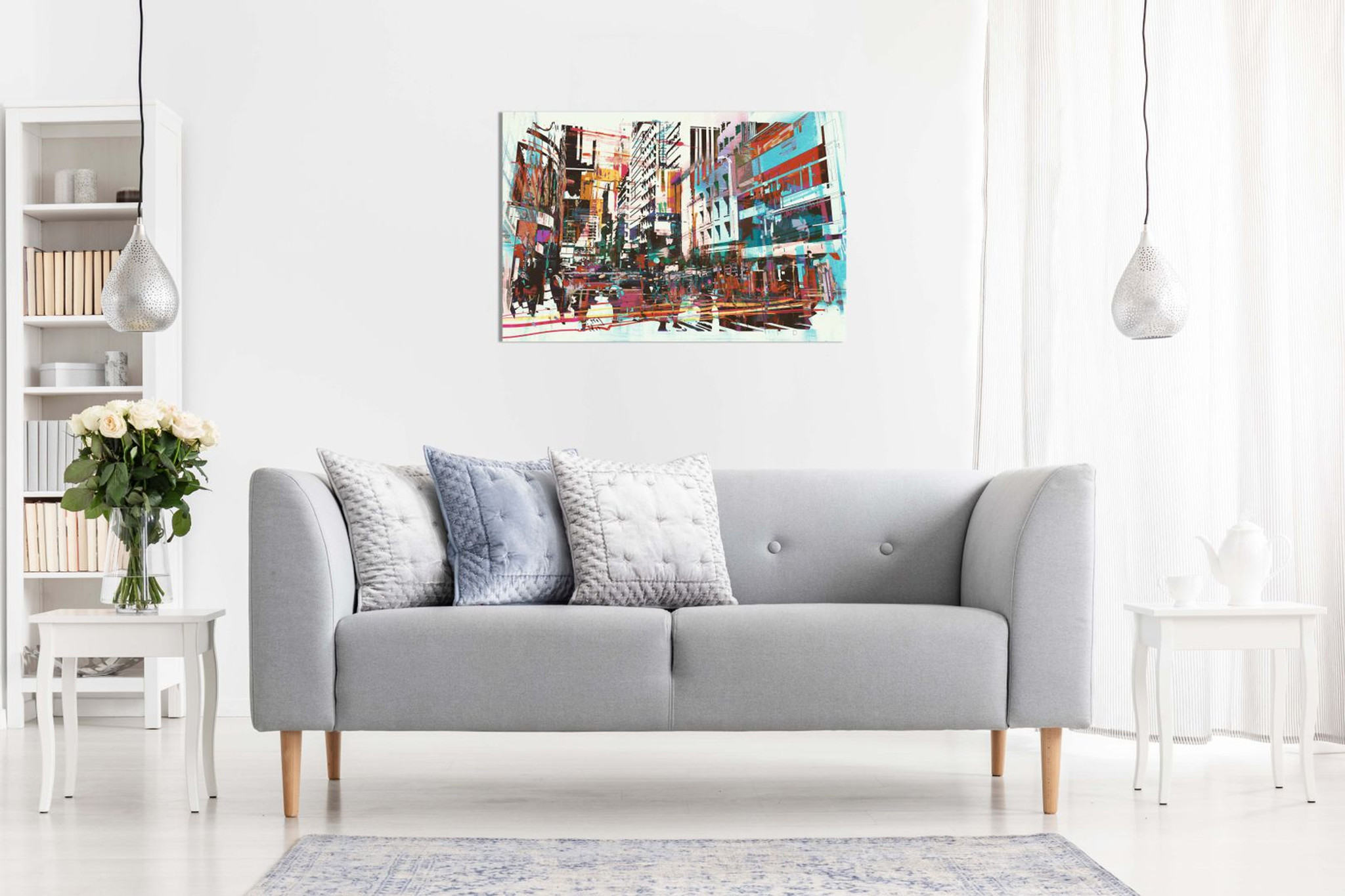 Abstract Modern Art Cityscape Canvas