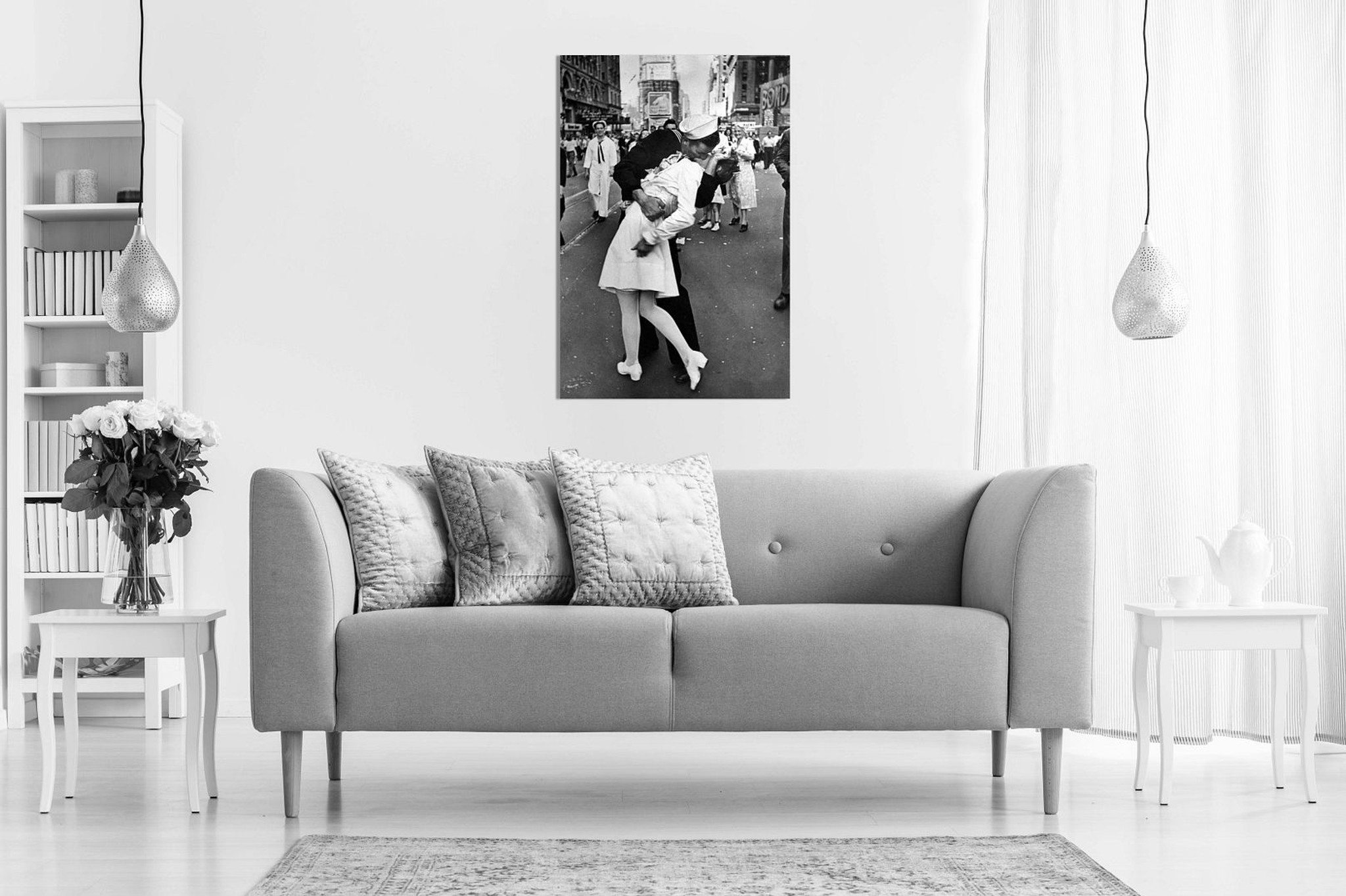 Black & White VJ Day New York Canvas