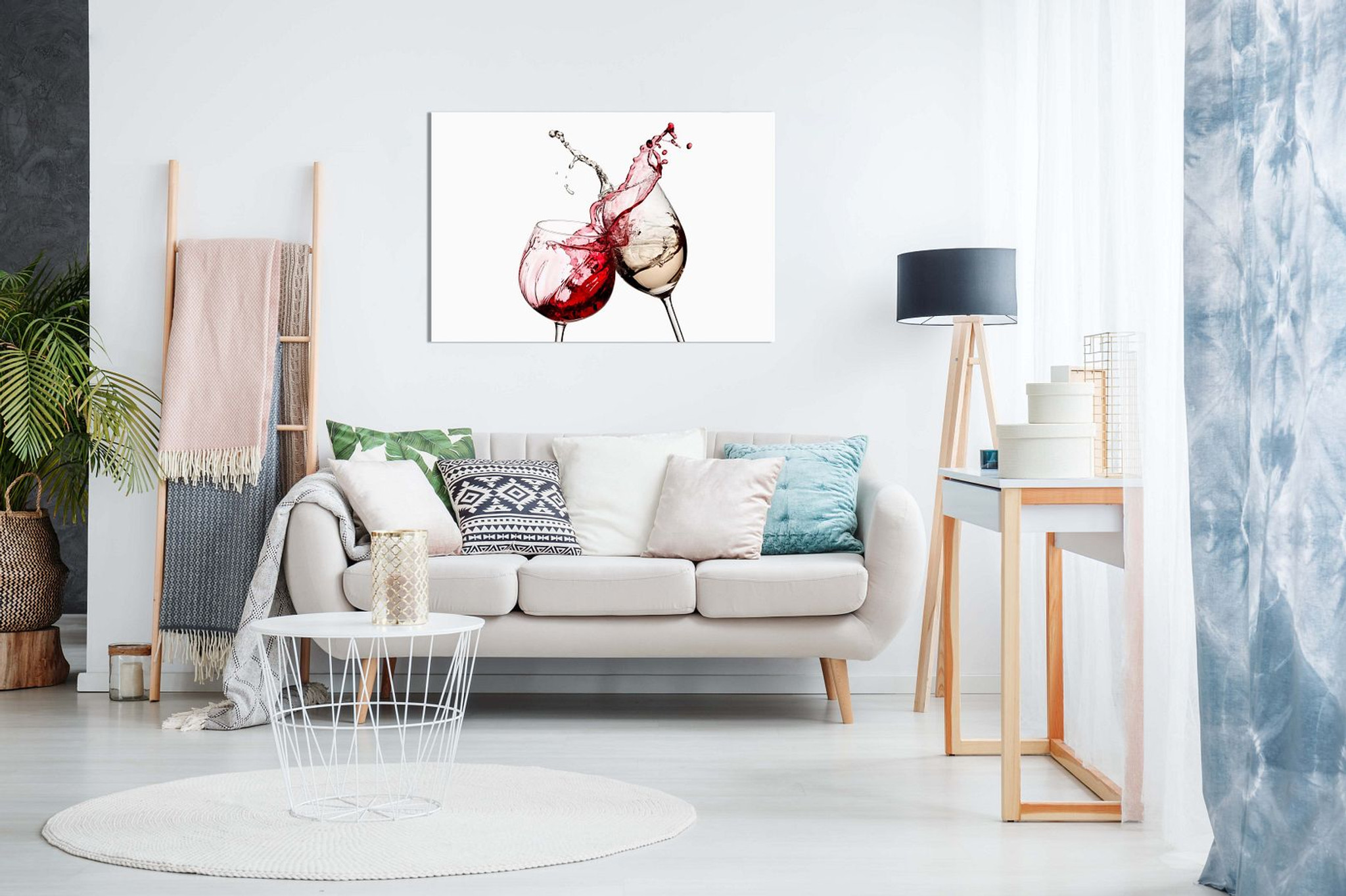Wine Glasses Kitchen Wall Canvas