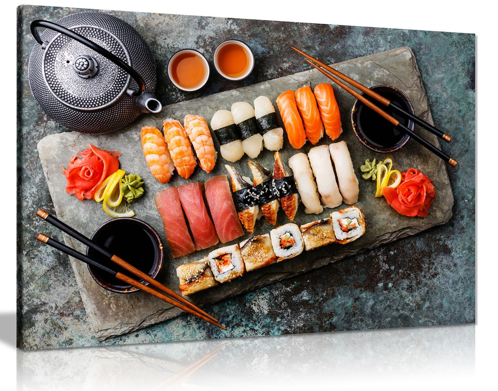 Japanese Sushi Rolls Restaurant Food Canvas