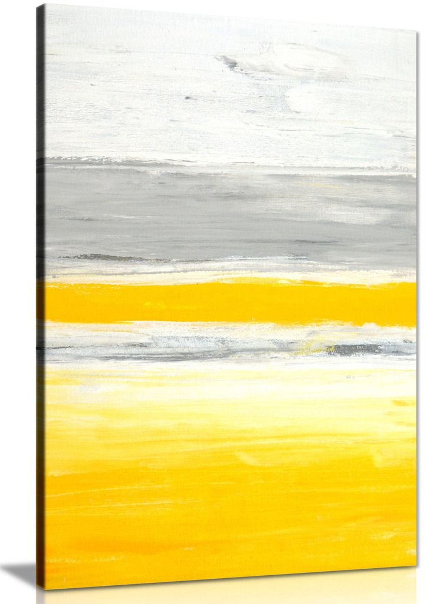 Stylish Trendy Abstract Yellow Grey Home Office Painting Canvas