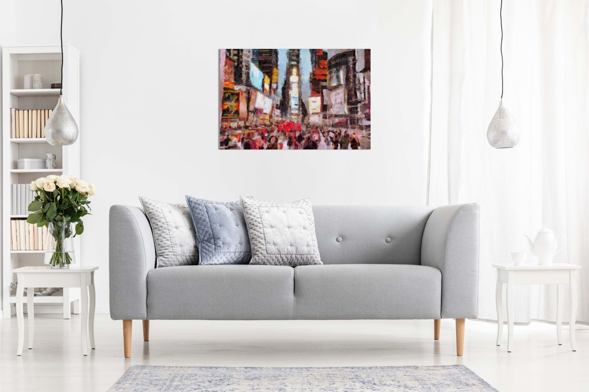 Abstract Modern Contemporary Wall Pictures For Living Room Times Square Painting Canvas