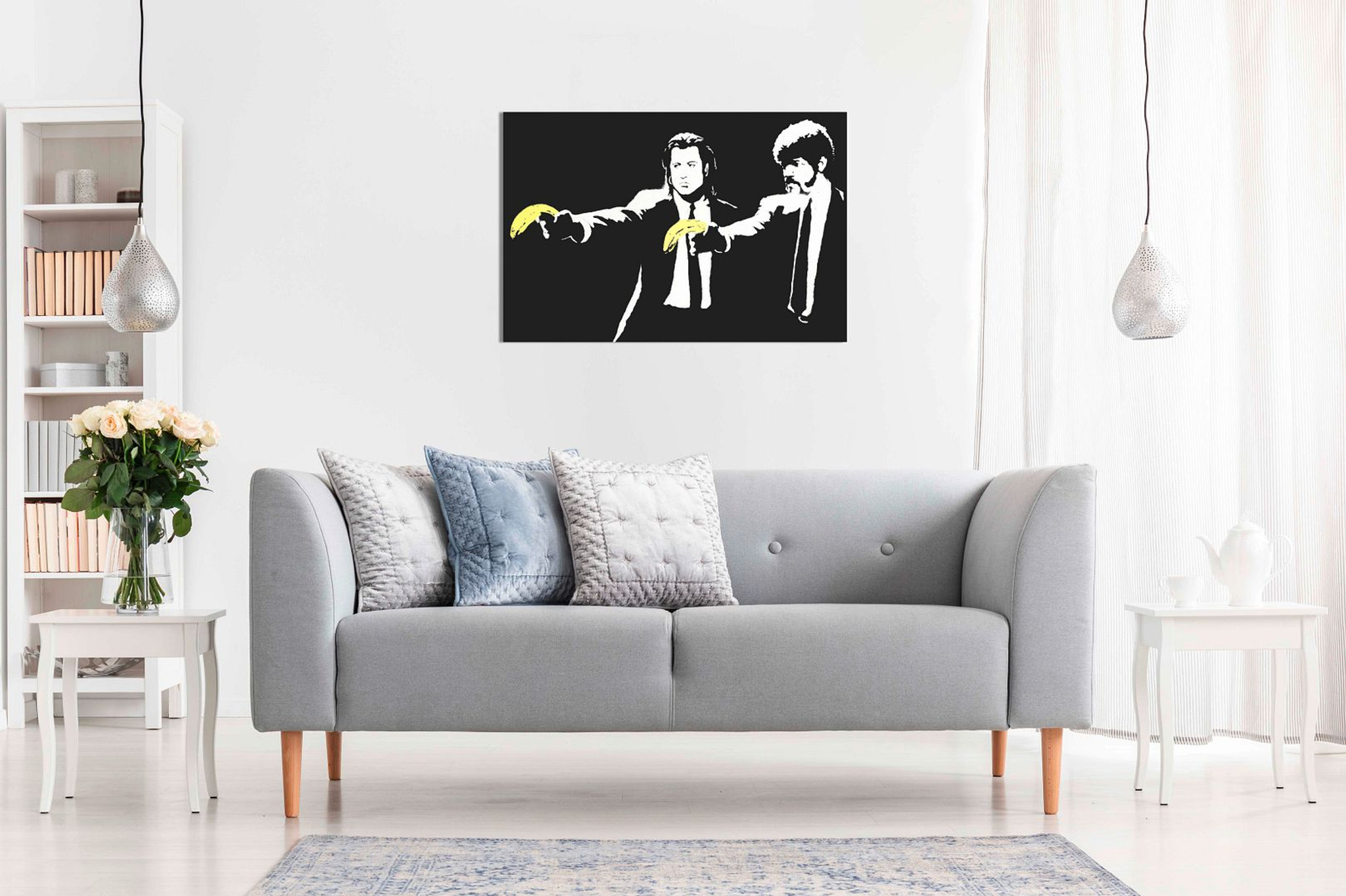 Banksy Pulp Fiction Banana Gun Graffiti Canvas