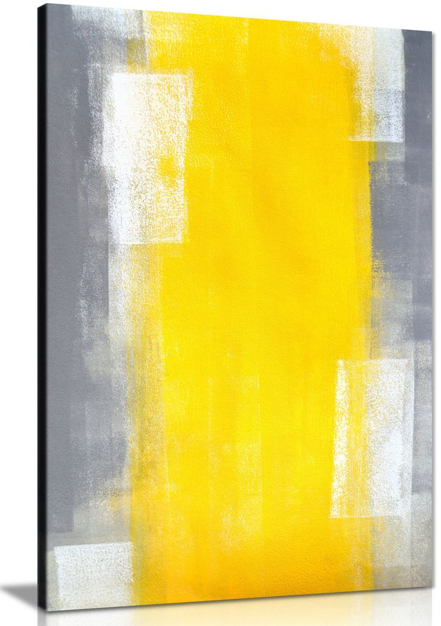 Abstract Yellow & Grey Modern Office Painting Canvas