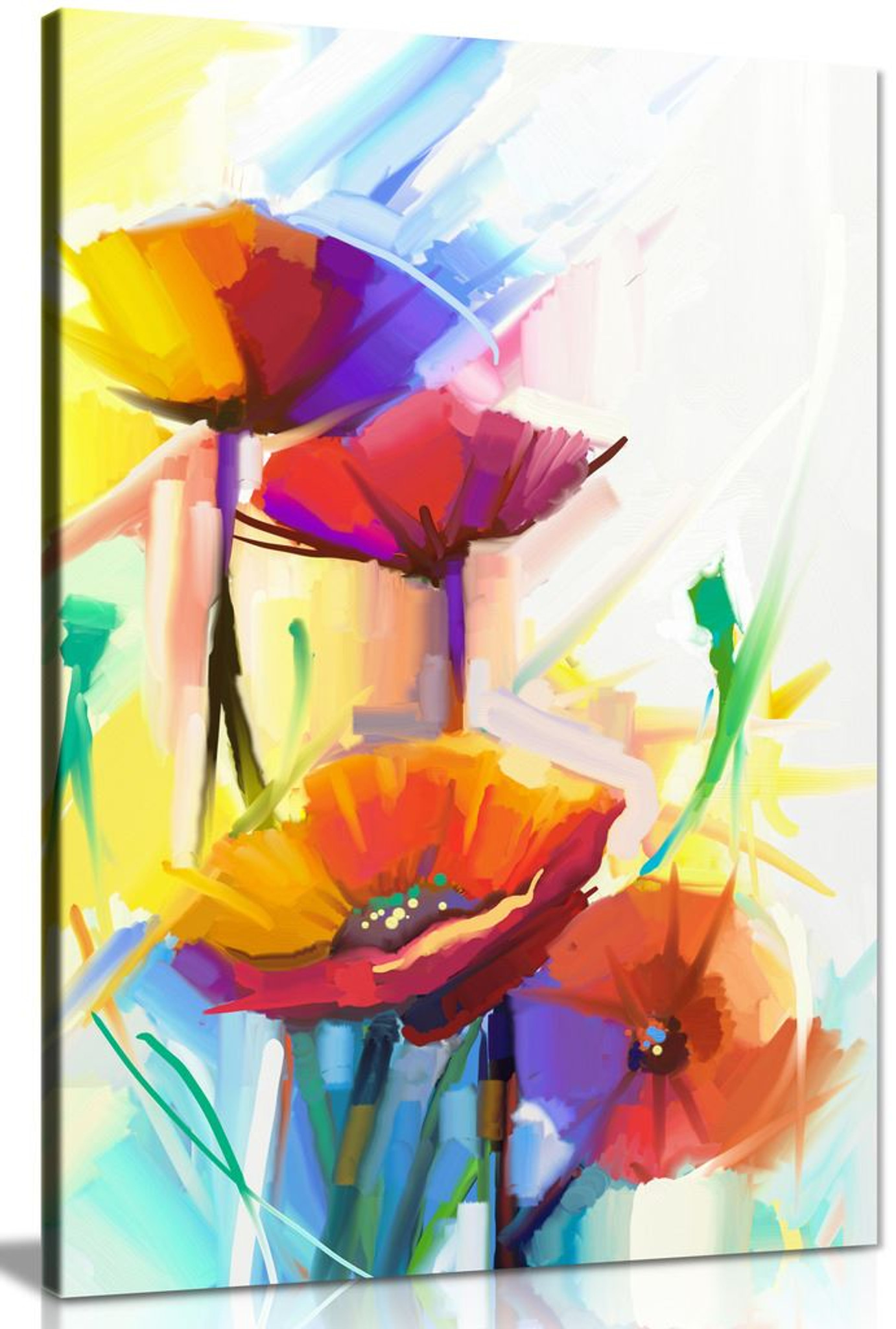 Abstract Oil Painting Of Spring Flower Canvas