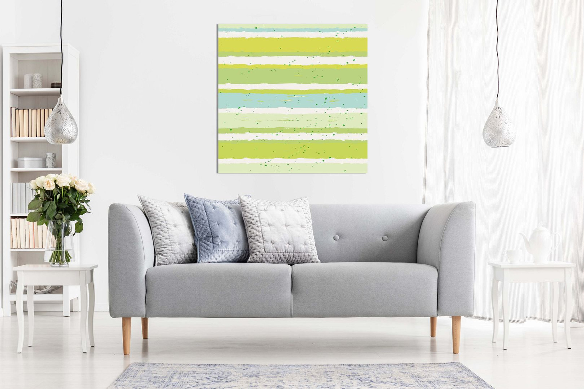 Abstract Stripes Kitchen Wall Art Canvas