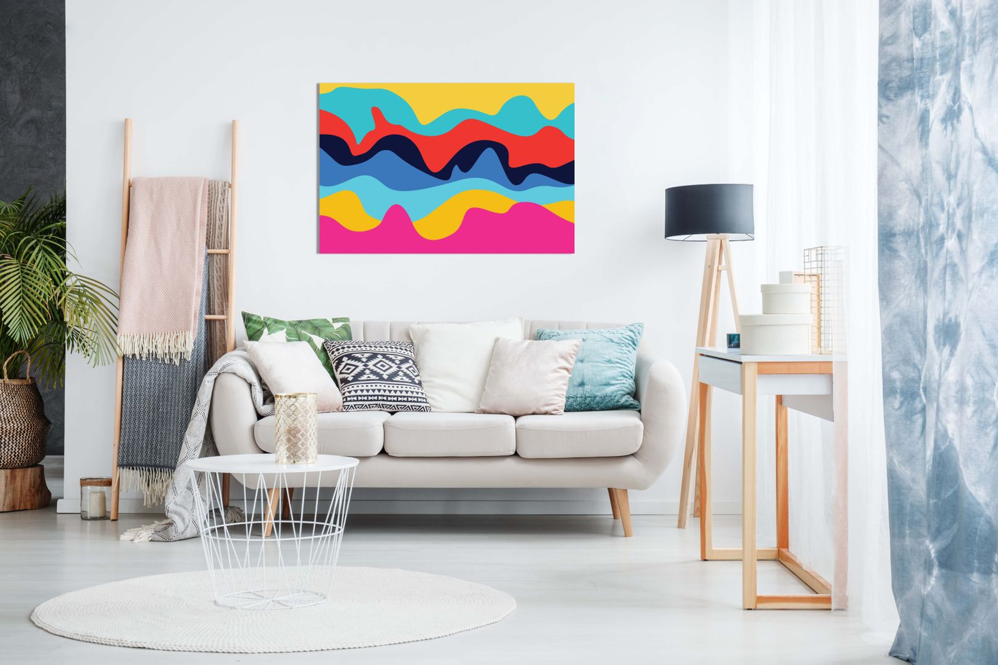 Abstract Colors Waves Canvas