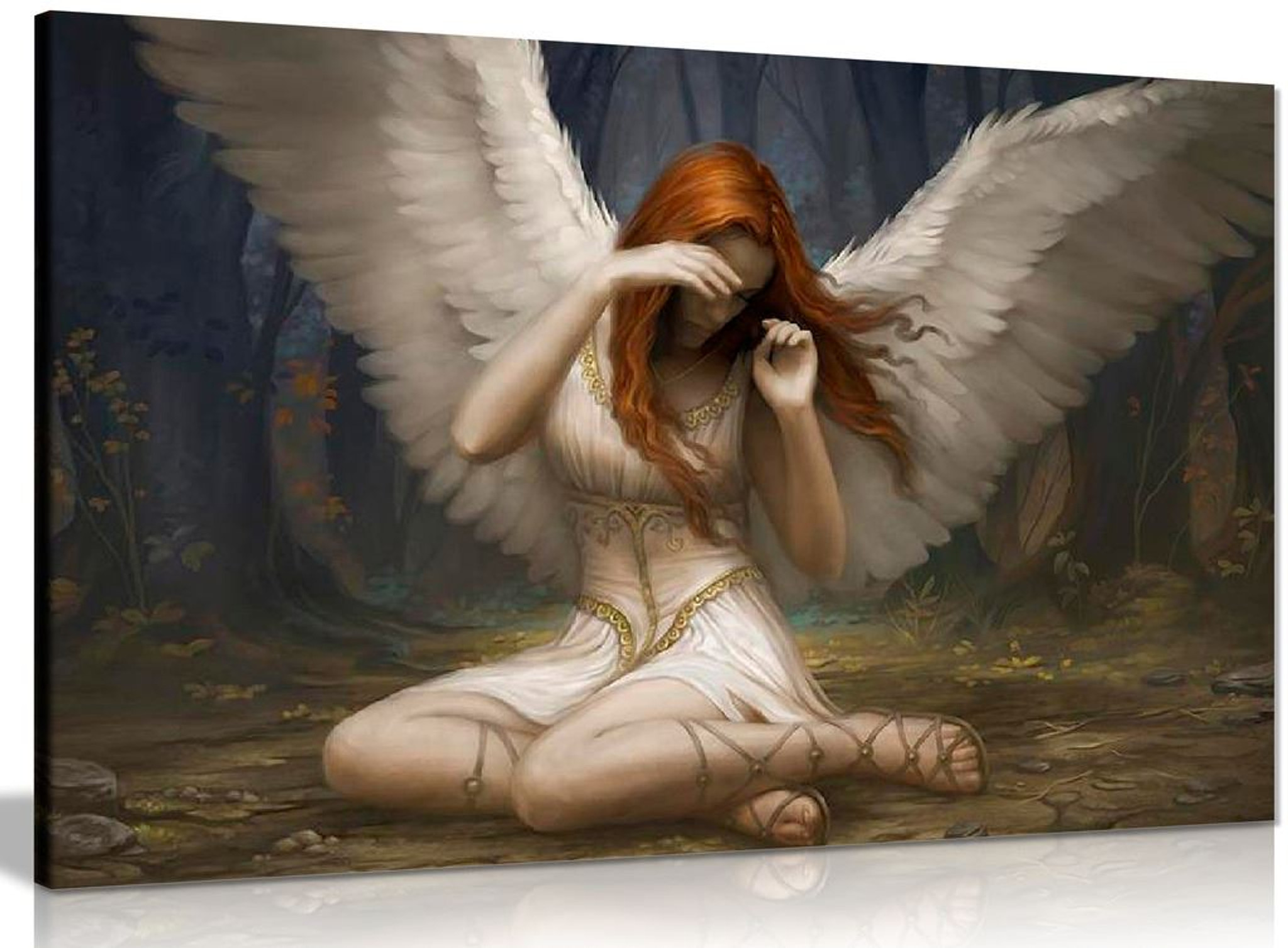 Angel Weeping Fantasy Canvas