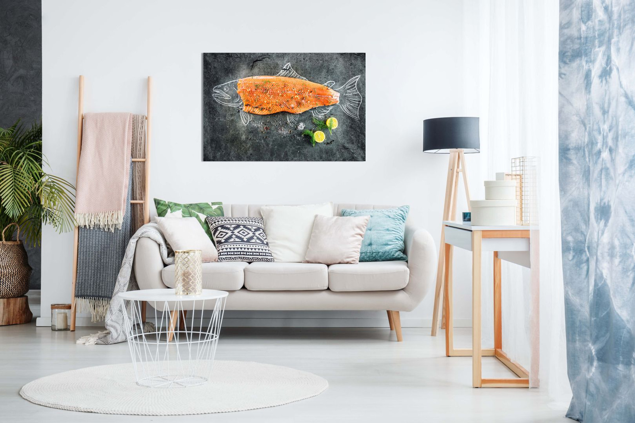 Fresh Fish Salmon Fishmonger Canvas