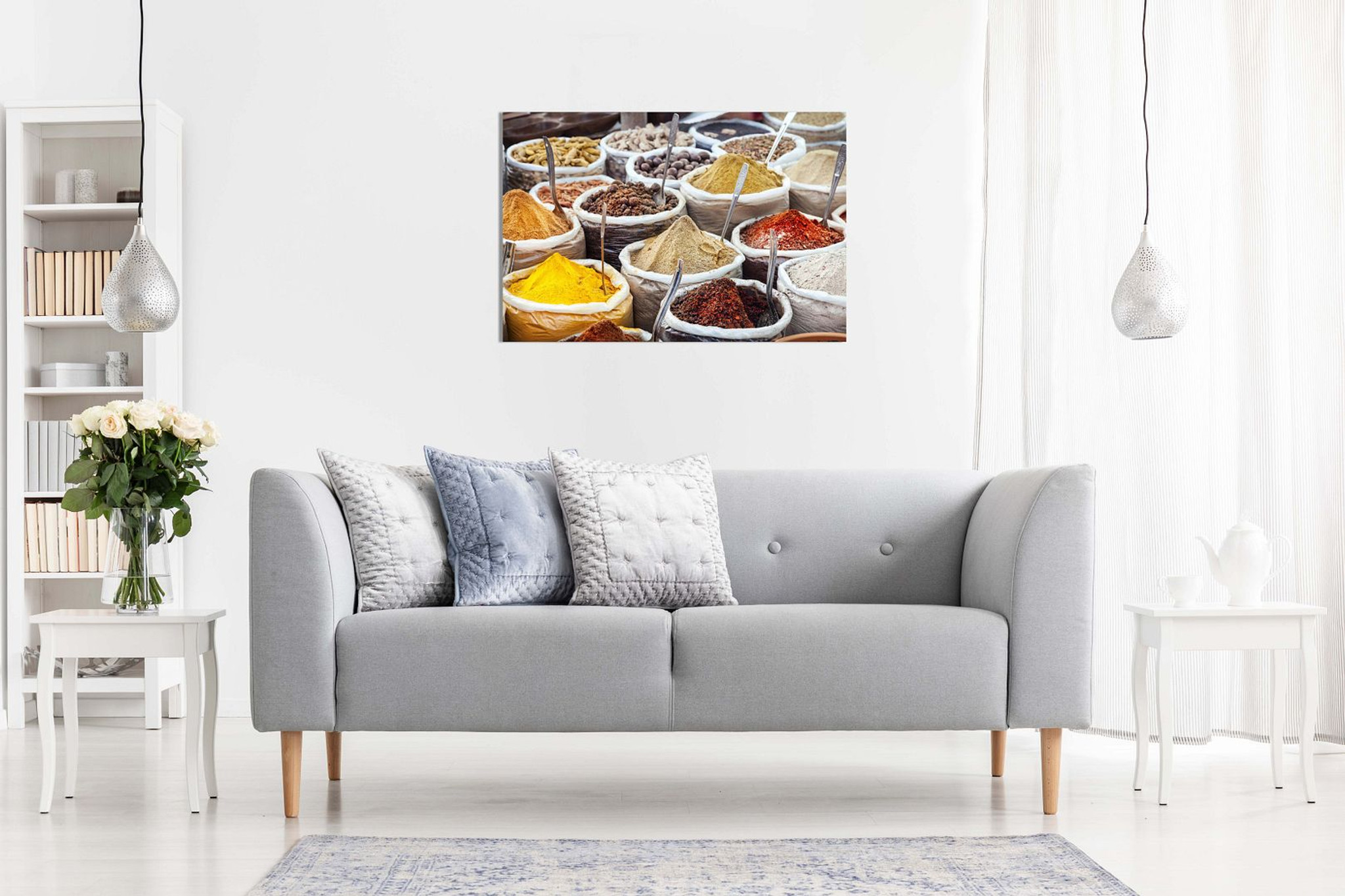 Indian Colorful Spices Restaurant Kitchen Canvas