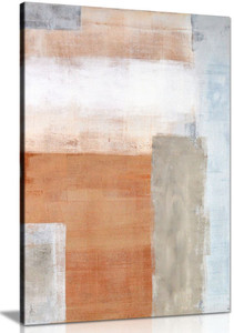 Brown Grey Abstract Art Painting Canvas Wall Art Picture Print