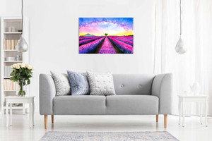 Pink Purple Lavender Watercolour Canvas Wall Art Picture Print Home Decor