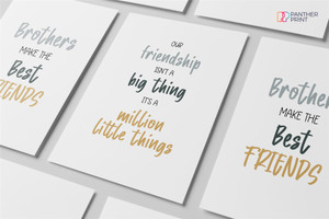 Bed Living Room Set of 2 A3 Posters Brothers Make the Best Friends & Our Friendship Isn't a Big Thing