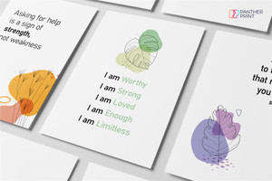 Mental Health Poster Set of 3 A3 Asking for Help, I am Enough, & Say No to Things