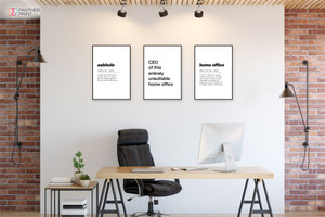 Productivity Set of 3 A4 Posters Askhole, CEO of This Entirely Unsuitable Home Office, & Home Office