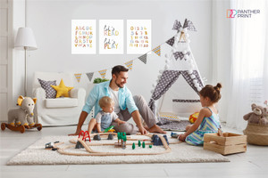 Playroom 3 A3 Posters Let's Read, Let's Play Alphabet, & Numbers