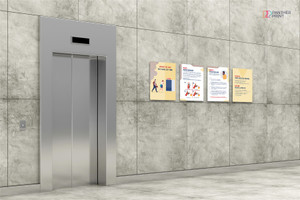 Business Set of 4 A4 Posters What to Do in Case of Fire