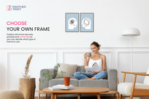 Mental Health Posters Set of 2 A4 Psychology Concept Human Heads Silhouette