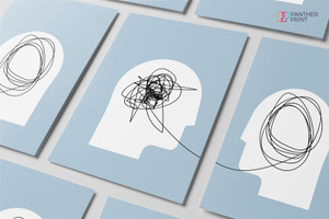 Mental Health Posters Set of 2 A4 Psychology Concept Human Heads Silhouette