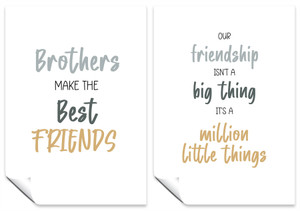 Bed Living Room Set of 2 A4 Posters Brothers Make the Best Friends & Our Friendship Isn't a Big Thing