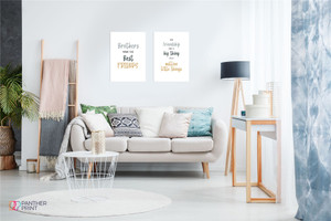 Bed Living Room Set of 2 A4 Posters Brothers Make the Best Friends & Our Friendship Isn't a Big Thing