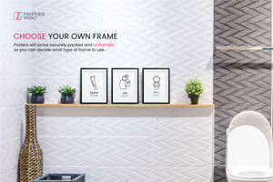 Bathroom Set of 3 A3 Posters Put a Lid On It, Squeeze My Bottom, & Wipe Your Butt