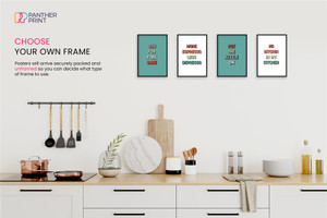 Kitchen Set of 4 A3 Posters More Espresso Less Depresso, No Bitchin in my Kitchen, Oh for Fork Sake, & Put the Kettle On