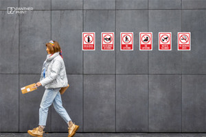 Set of 6 A4 Posters Not Allowed Signs