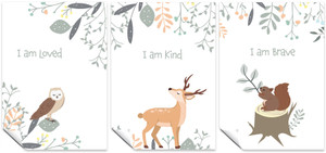 Playroom Set of 3 A4 Posters I am Loved, I am Brave, & I am Kind