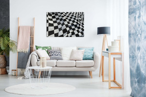 F1 Racing Chequered Flag Boys Bedroom Canvas