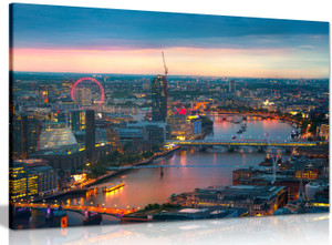 London Sunset, Panoramic View Canvas