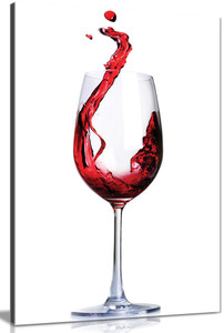Red Wine Glass Food Kitchen Canvas