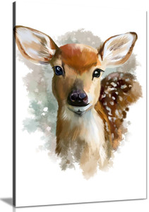 Fawn Watercolour Bedroom Canvas