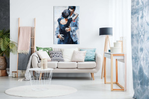 Romantic Embrace Couple Kissing Wall Painting Canvas