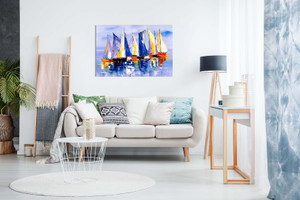 Boats in Sea Oil Painting Canvas