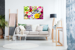 Summer Flowers Floral Bouquet Canvas