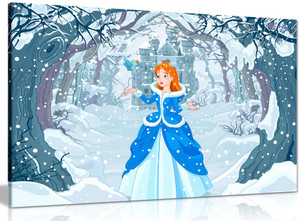 Princess At Magic Winter Castle Canvas